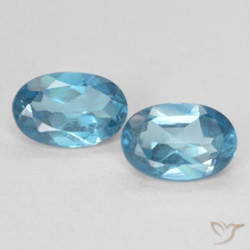1.12ctw Natural Azul Londres Topacio, Ovalada, VVS-VS