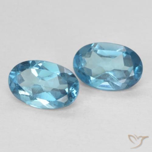 Gemas de Topacio Azul Londres natural de 1.12 ct, Ovalada, VVS-VS