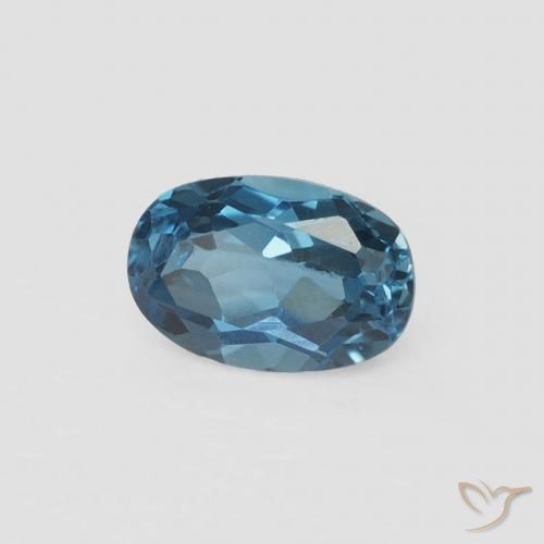 Topacio Azul Londres natural de 0.61 ct, Ovalada, VVS-VS