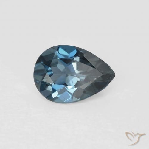 Topacio Azul Londres natural de 0.71 ct, En forma de pera, VVS-VS
