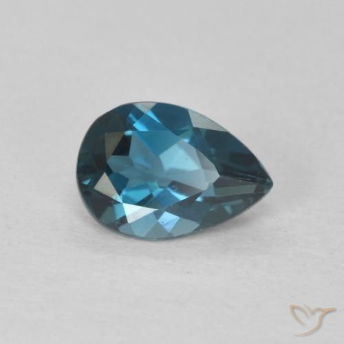 Topacio Azul Londres natural de 0.78 ct, En forma de pera, VVS-VS