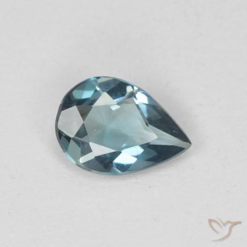 Topacio azul londres natural de 0,53 ct, en forma de pera, VVS-VS