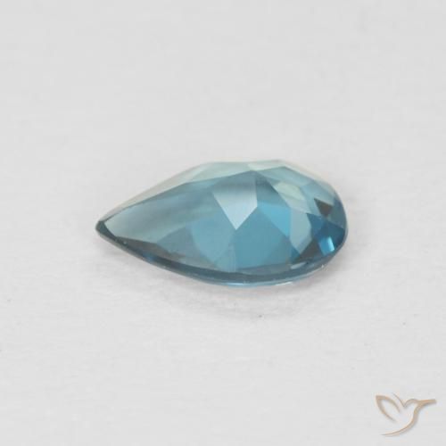 Topacio azul londres natural de 0,53 ct, en forma de pera, VVS-VS
