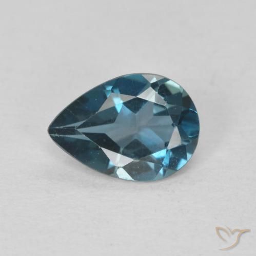 0.69ct Natural Azul Londres Topacio, En forma de pera, VVS-VS