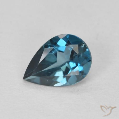 0.74ct Natural Azul Londres Topacio, En forma de pera, VVS-VS