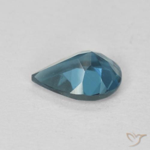 Topacio Azul Londres natural de 0.74 ct, En forma de pera, VVS-VS