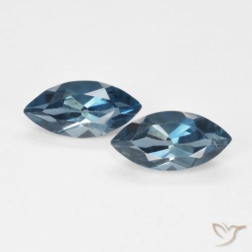 0.98ctw Natural Azul Londres Topacio, Marquesa, VS