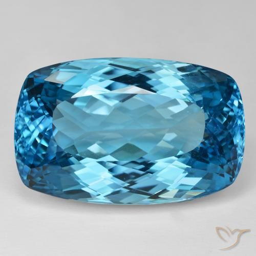 Topacio Azul Suizo natural de 120.92 ct, Forma Cojín, IF