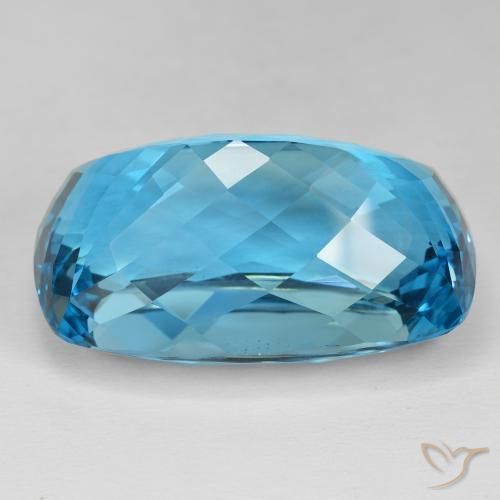 Topacio Azul Suizo natural de 120.92 ct, Forma Cojín, IF