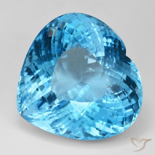 126.78ct Natural Azul Suizo Topacio, Corazón, IF