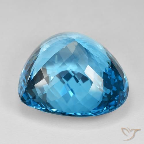 Topacio Azul Suizo natural de 126.78 ct, Corazón, IF