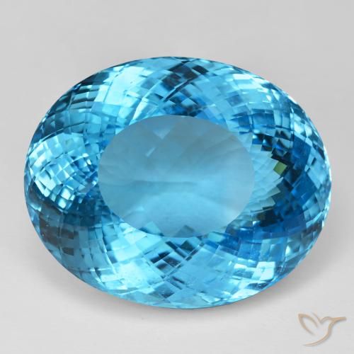137.38ct Natural Azul Suizo Topacio, Ovalada, IF