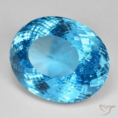 Topacio Azul Suizo natural de 137.38 ct, Ovalada, IF