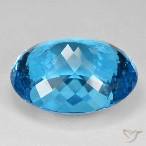 Topacio Azul Suizo natural de 137.38 ct, Ovalada, IF