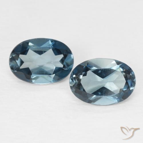 1.90ctw Natural Azul Londres Topacio, Ovalada, VVS-VS