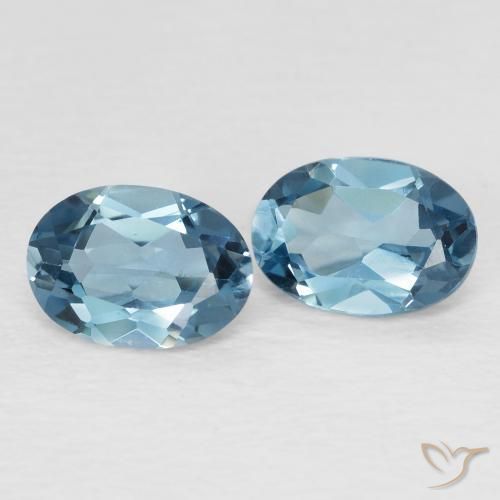 Gemas de Topacio Azul Londres natural de 2.04 ct, Ovalada, VVS-VS