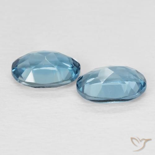 Gemas de Topacio Azul Londres natural de 2.04 ct, Ovalada, VVS-VS
