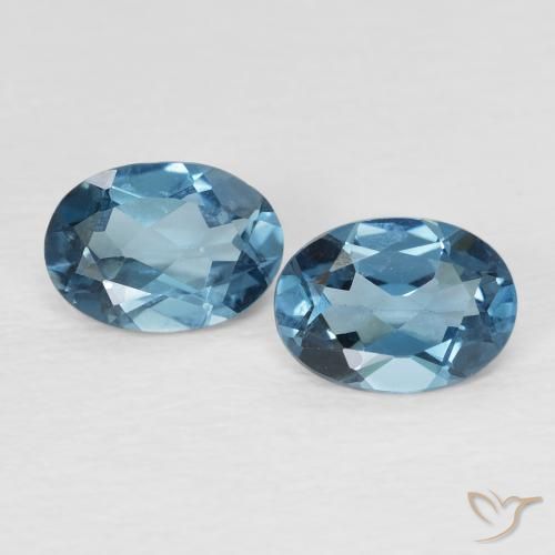 1.77ctw Natural Azul Londres Topacio, Ovalada, VVS-VS