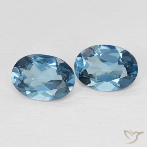 Gemas de Topacio Azul Londres natural de 1.77 ct, Ovalada, VVS-VS