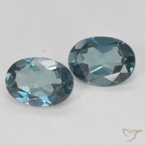 Gemas de Topacio Azul Londres natural de 1.95 ct, Ovalada, VS