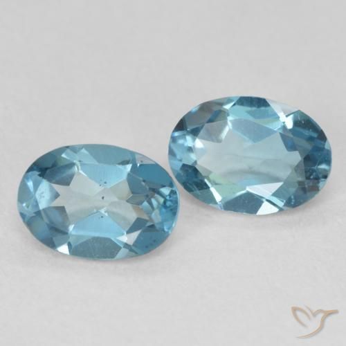 Gemas de Topacio Azul Londres natural de 1.76 ct, Ovalada, VS