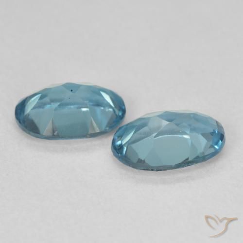 Gemas de Topacio Azul Londres natural de 1.76 ct, Ovalada, VS