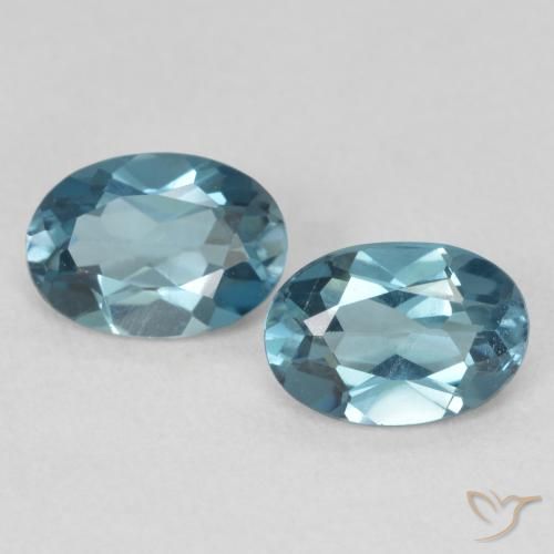 Gemas de Topacio Azul Londres natural de 1.83 ct, Ovalada, VS