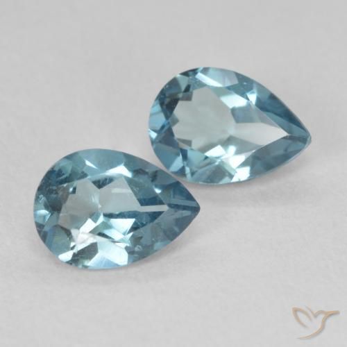 Gemas de Topacio Azul Suizo natural de 1.83 ct, En forma de pera, VS