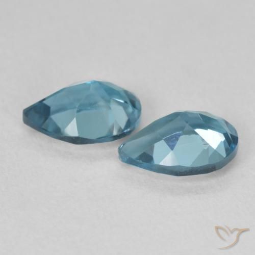 Gemas de Topacio Azul Suizo natural de 1.83 ct, En forma de pera, VS