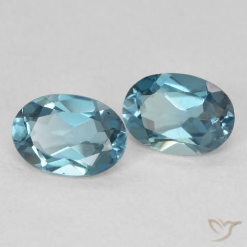 Gemas de Topacio Azul Londres natural de 1.79 ct, Ovalada, VS