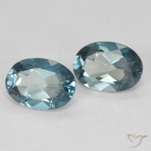 Gemas de Topacio Azul Londres natural de 1.99 ct, Ovalada, VS