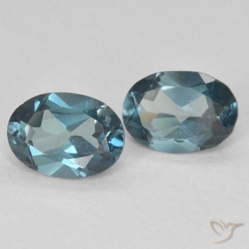 Gemas de Topacio Azul Londres natural de 2.07 ct, Ovalada, VS