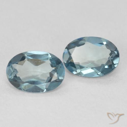 Gemas de Topacio Azul Londres natural de 1.67 ct, Ovalada, VS