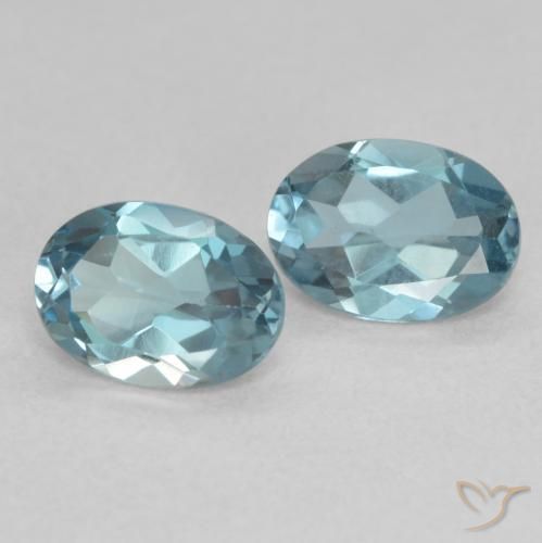 Gemas de Topacio Azul Londres natural de 1.90 ct, Ovalada, VS