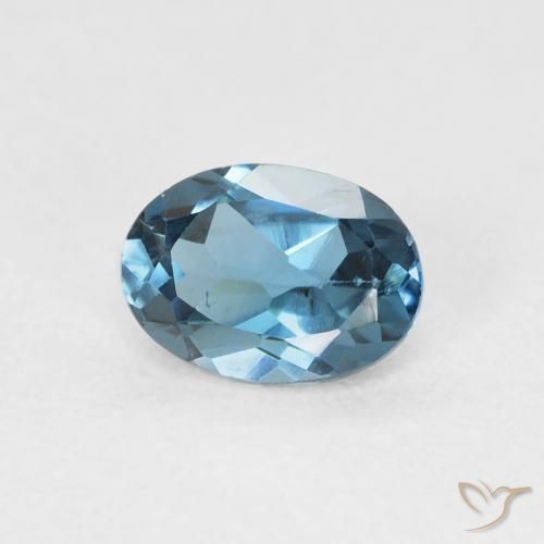 Topacio Azul Londres natural de 1.06 ct, Ovalada, VVS-VS