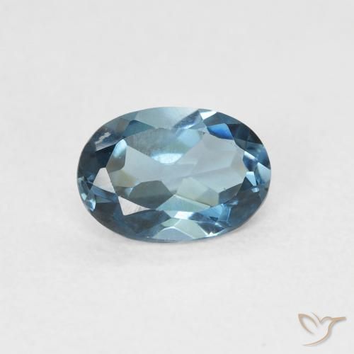 0.93ct Natural Azul Londres Topacio, Ovalada, VVS-VS