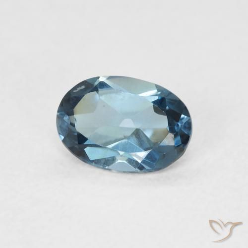 Topacio Azul Londres natural de 0.93 ct, Ovalada, VVS-VS