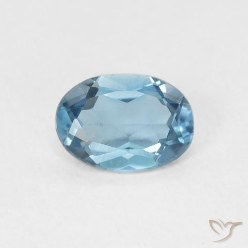 0.89ct Natural Azul Londres Topacio, Ovalada, VVS-VS