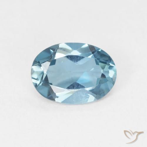 0.89ct Natural Azul Londres Topacio, Ovalada, VVS