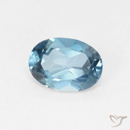 Topacio Azul Londres natural de 1.03 ct, Ovalada, VVS