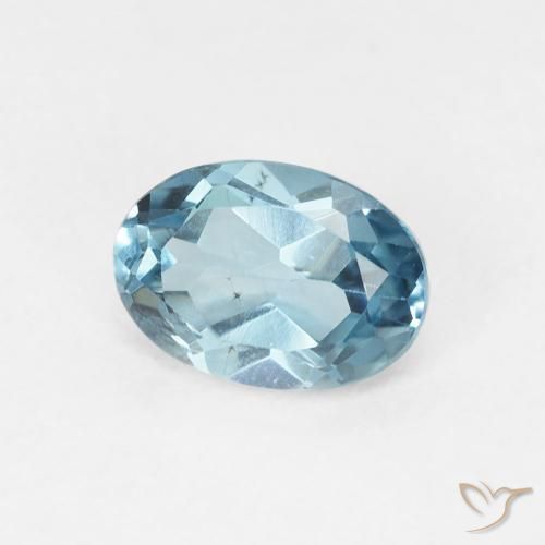 Topacio Azul Londres natural de 1.13 ct, Ovalada, VVS