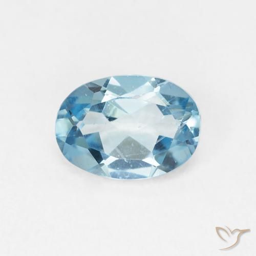 0.92ct Natural Azul Suizo Topacio, Ovalada, VVS