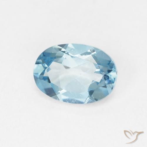 Topacio Azul Suizo natural de 0.92 ct, Ovalada, VVS