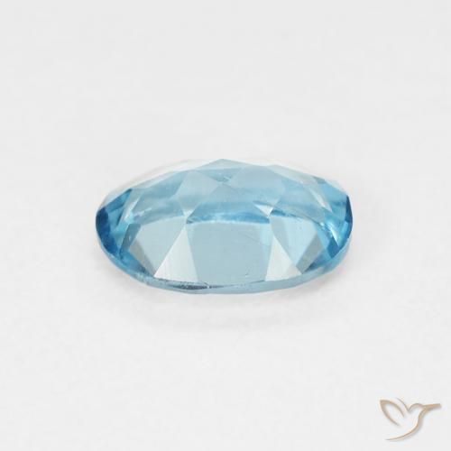 Topacio Azul Suizo natural de 0.92 ct, Ovalada, VVS