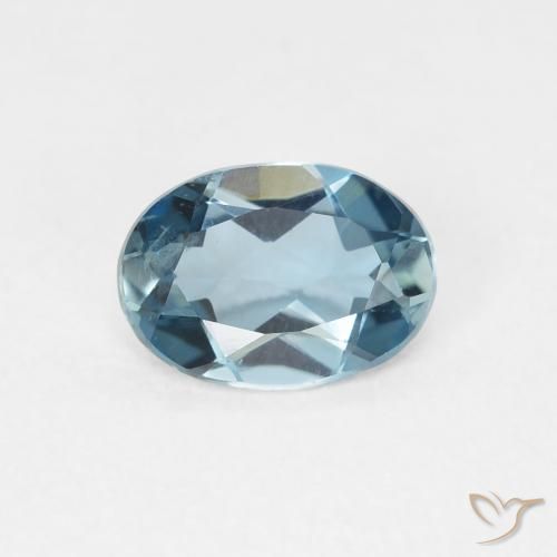 0.78ct Natural Azul Londres Topacio, Ovalada, VVS