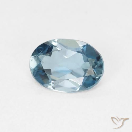 Topacio Azul Londres natural de 0.78 ct, Ovalada, VVS