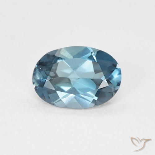 0.91ct Natural Azul Londres Topacio, Ovalada, VVS