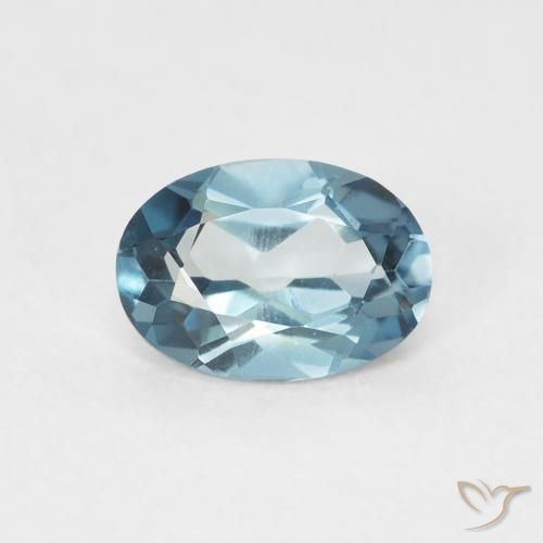 0.97ct Natural Azul Londres Topacio, Ovalada, VVS