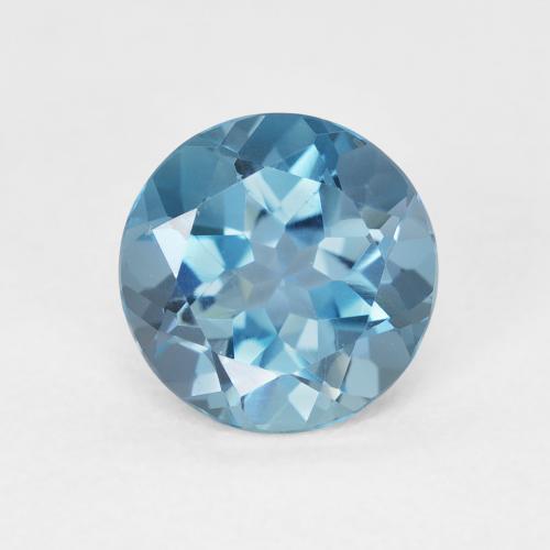 2.24ct Natural Azul Londres Topacio, Redondo, VVS