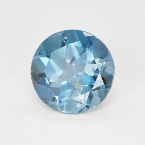 Topacio Azul Londres natural de 2.24 ct, Redondo, VVS